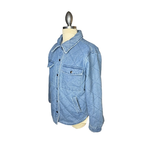 Denim blvd los angeles REGULAR WASH QUILTED DENIM SHACKET sz medium - Picture 4 of 10